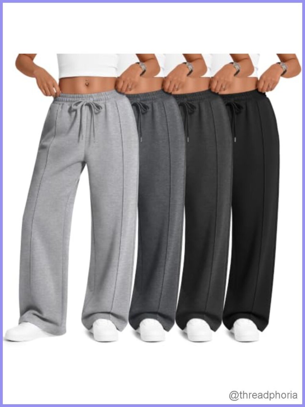 4 Pack Wide Leg Sweatpants Baggy Lounge Pants for Women